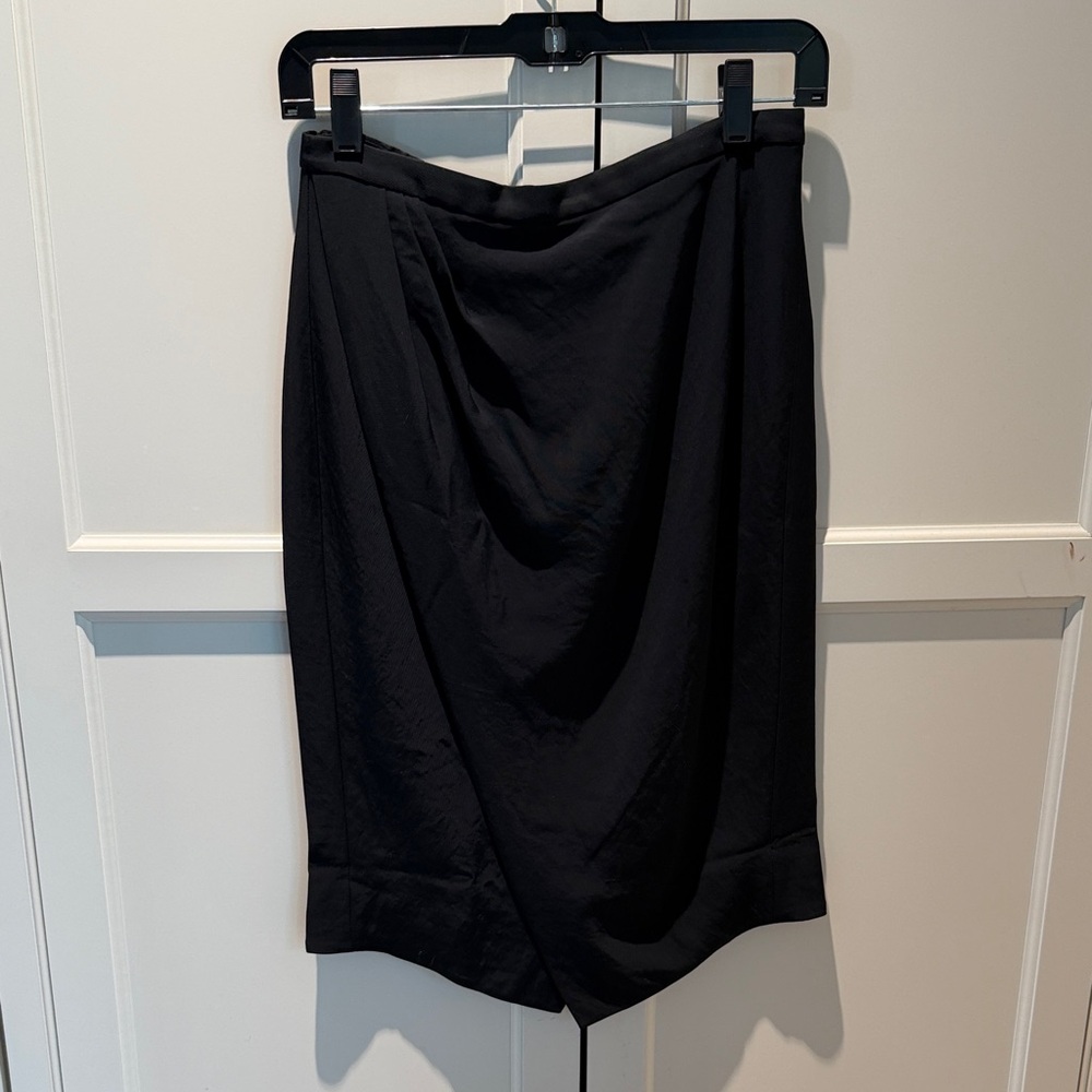 J. Crew Black Draped Pencil Skirt
